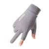 Ice silk gloves men's summer leakage two fingers takeaway riding driving outdoor sunscreen thin gloves Xinji
