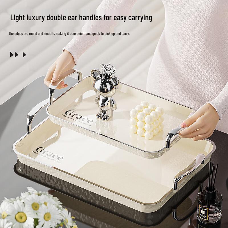 Yicang Transparent Grey Water Ripple Serving Tray