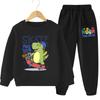 Autumn Children's Kpop Sweatshirts Sets Boys Girls Cartoon Print Pullover and Long Pants 2pcs Sets Kids Casual Tracksuit
