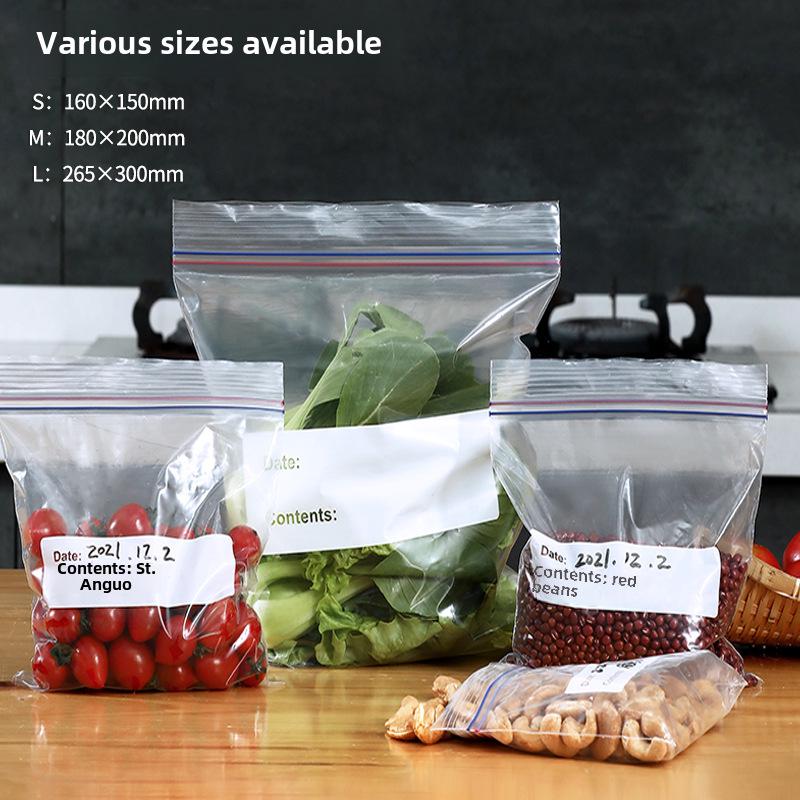 Food-Grade Double Rib Fresh-Keeping Storage Bags for Refrigerator - Thickened for Refrigeration and Freezing