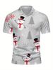 Christmas Print - Men'S Short-Sleeve Polo Shirt - Stylish And Easy Short-Sleeve, Buttoned, Casual Collar Polo Shirt, Fashionable And Versatile,