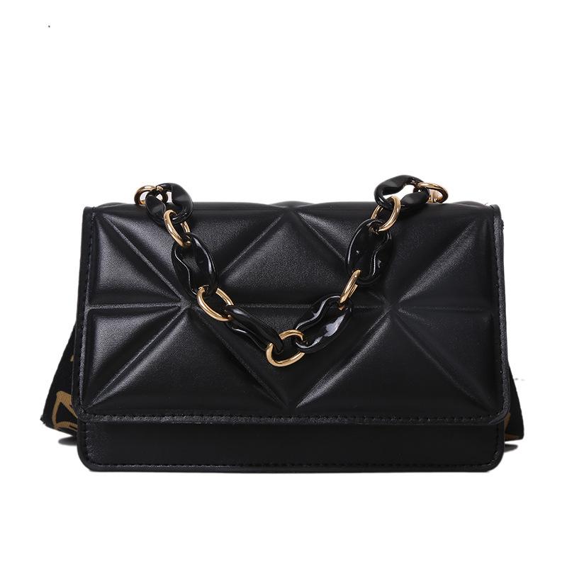 High-end Texture Classic Solid Color Shoulder Bag for Women Ins Niche Cross-body Bag Fashionable Small Square Bag