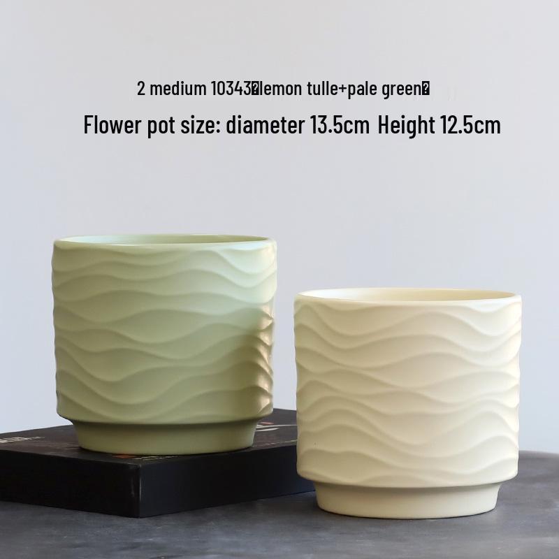 Nordic Minimalist Ceramic Flower Pot with Tray for Phalaenopsis, Orchid, and Succulent Plants