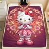 1PC Hello Kitty Cartoon Print Flannel Blanket, High quality All Seasons, Home Decor, Warmth and Comfort, Perfect for Christmas Gifts