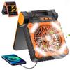 Portable Solar Fans 10000mAh LED Lantern Rechargeable Solar Powered Camping Fan 4 Speeds Powerful Wind 90° Folding Ventilador