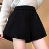 2025 Woolen High-Waist A-Line Shorts for Women: Autumn/Winter Casual Wide-Leg Petite Fit