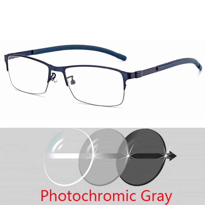 Titanium Alloy Photochromic Myopia Eyeglasses Women Men Prescription Spectacles Eyewear -0.5 -0.75 -1 -1.25 -1.5 -2 -2.5 To -6