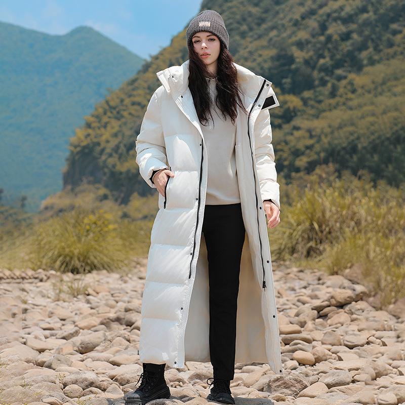 Extra Long Ankle Goose Down To Velvet Autumn and Winter Couple Men's Loose Korean Casual Jacket