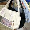 Y2K Japan Style Lolita Women Shoulder Bags Transparent Teenage Girl Laptop Handbag DIY Badges Display Plate Ladies Crossbody Bag