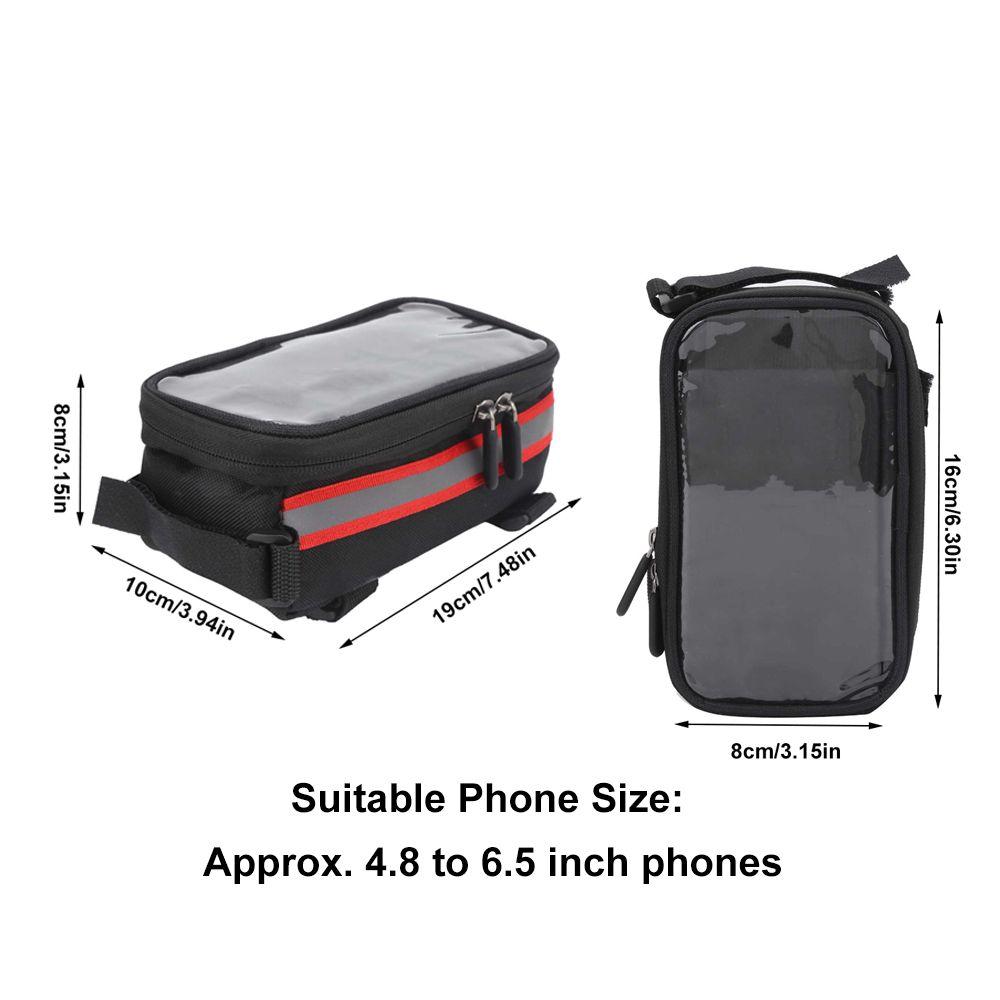 Easy Installation Bicycle Phone Bag Hook and Loop Straps Bike Top Tube Bag  City Bike Use
