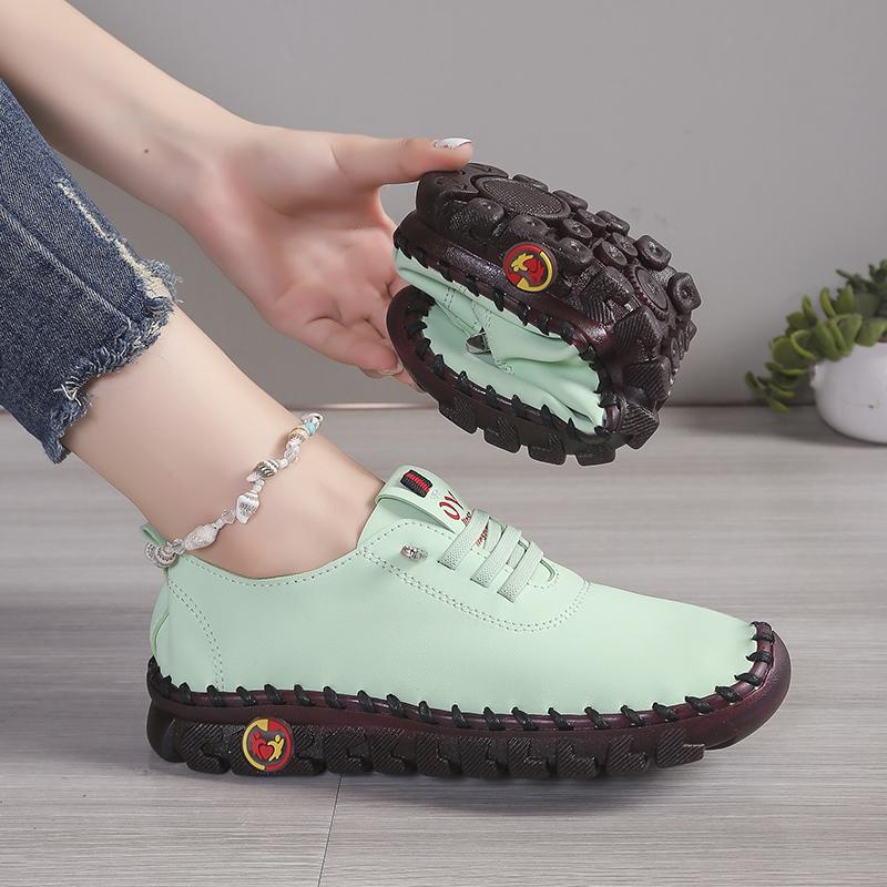 Zapatillas de Moda para Mujer Primavera Verano Nuevas Zapatillas Romanas de Suela Blanda Transpirables para Mujer Costuras Retro Suela de Magdalenas Tallas Grandes Zapatos para Mujer