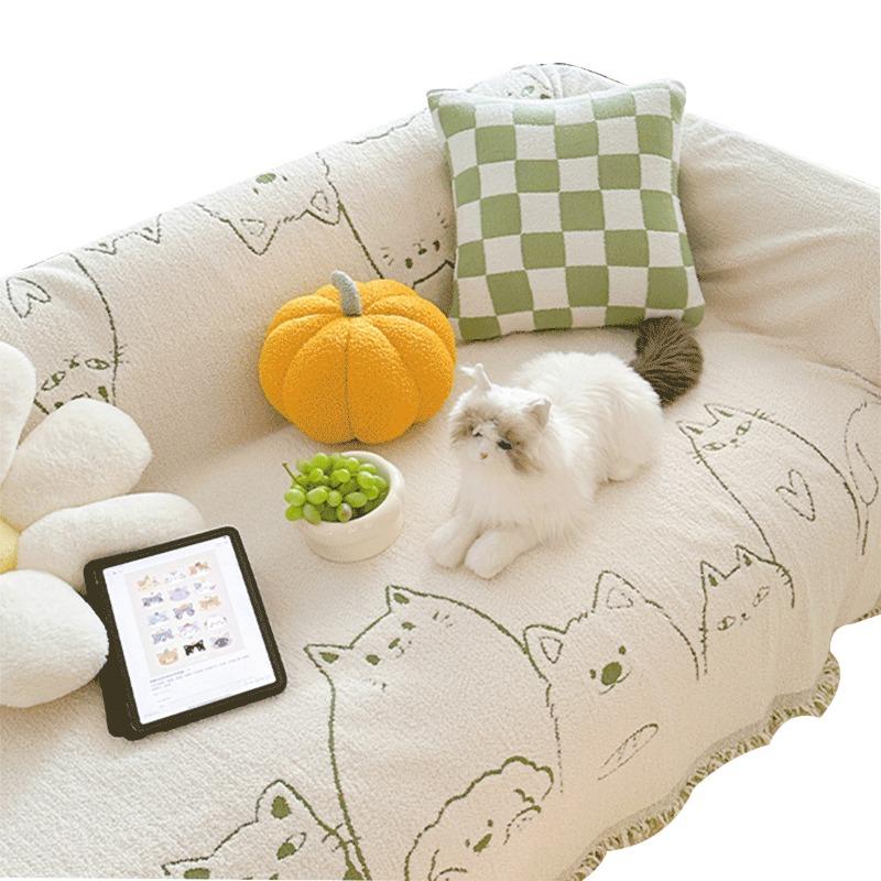 Modern Chenille Sofa Cover Entire Season Universal Simple Design Dual-sided Cat-proof Sofa Blanket Cover for Home Decor