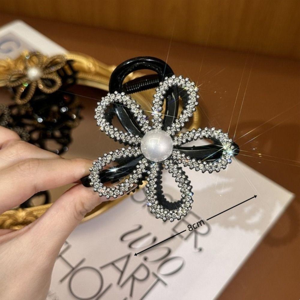 Hair Clamps Diamond Hollow Flower Hair Clip Exquisite Women's Hair Accessory