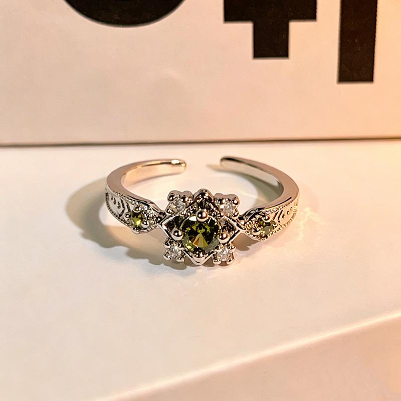 Fashion High-end Luxury Four-leaf Clover Ring Classic Women s Open Ring Adjustable opening