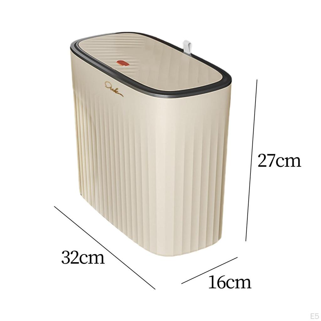 Kosz na śmieci łazienkowy, wąski kosz na śmieci z pokrywką, kosz na śmieci typu Press, kosz na śmieci Nordic do prania