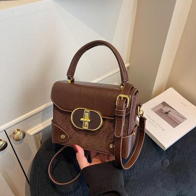 Women's Autumn 2025 Fashion Square Crossbody Bag - Casual, Simple, Textured Design