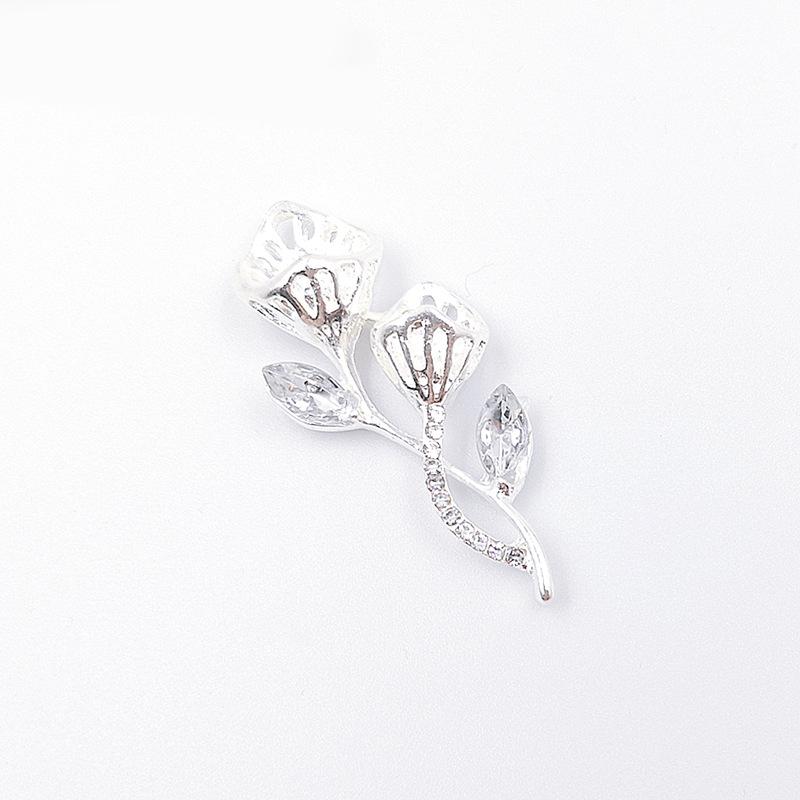 

Engood 50Pcs Rhinestones Leaves Button Sewing Trim & Embellishment Craft Buckle for DIY Hair Wedding Clothes Jewelry Accessories срібний