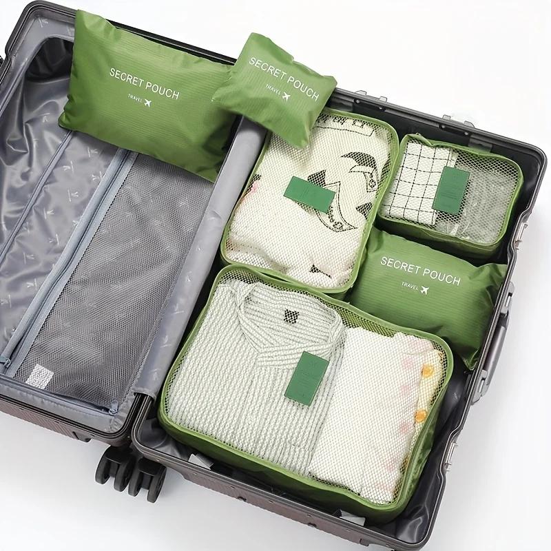6PCS Travel Organizer Bags – Waterproof Luggage Packing Cubes & Storage Pouches for Clothes, Unisex Travel Storage Bag