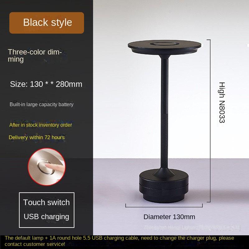

Полностью алюминиевая сенсорная настольная лампа, трансграничная I-образная светодиодная барная лампа для стола, ретро ночник, атмосферный свет для спальни, гостиной 3 color touch чёрный