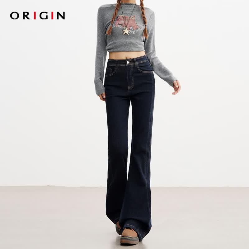 ORIGIN 2026 Women s High-Waist Elastic Micro-Flare Jeans 2XL