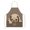 Aprons Cute Dog Printed Cotton Linen Kitchen Apron