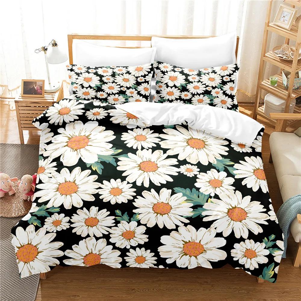 Bedding Set Adults  Chrysanthemum Flower Duvet Cover Sets Kids,Twin Full Queen King Bedroom Set Home Textile Housse De Couette