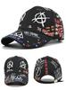 Trendy Graffiti Print Baseball Cap Unisex Cotton Fashion Hat Outdoor Sunshade Cap
