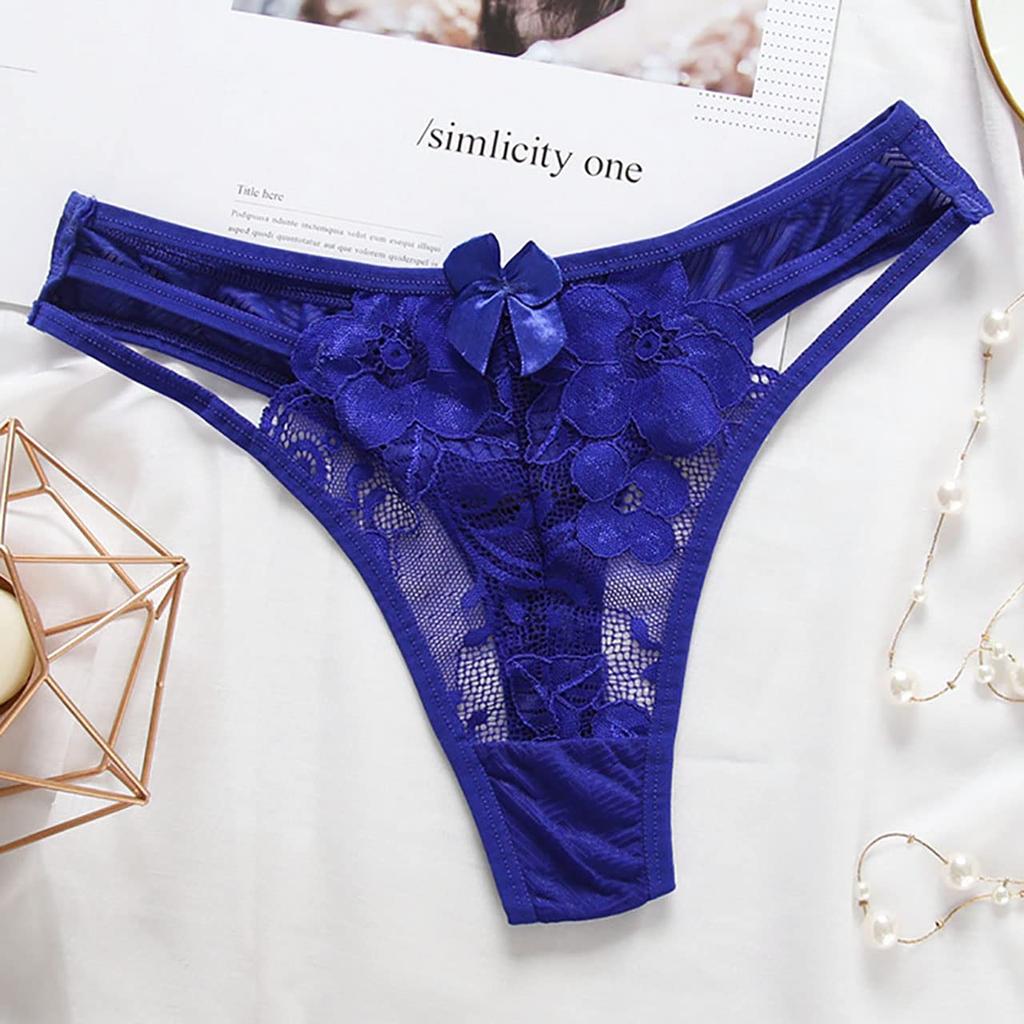 WHITE FANG Panties with Sexy TT220 Women's T-Back See-Through Ribbon, Lingerie, (Purple)