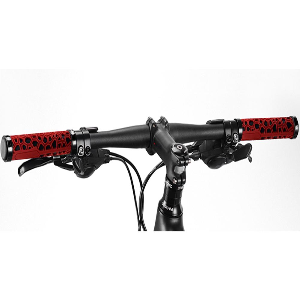 1 Pair Rubber Bicycle Handlebar Grips Shockproof Ergonomic Design Double-sided Mountain Bike Handlebar Covers
