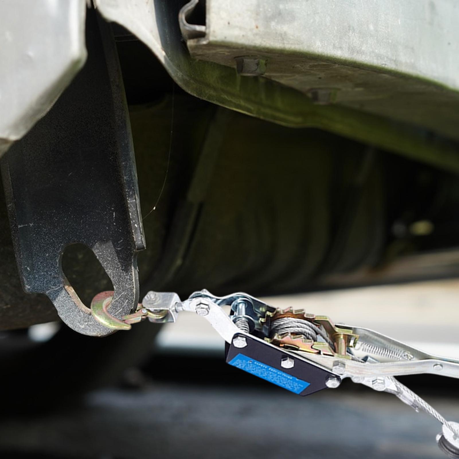 Hand Winch With Cable Manual Ratchet Tightener Cable Puller Tool For Pulling Crimping Garden Bailing Installation Framing Deck