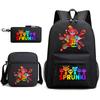 Sprunki Student Starry Sky School Bag Three-piece Rhythm Box Teen Backpack Men's and Women's Casual L
