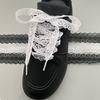 1 Paar Elegante Spitzen-Schnürsenkel für Damen und Mädchen Freizeitschuhe Sneaker 3 cm Breit Flache Schnürsenkel Ersatz