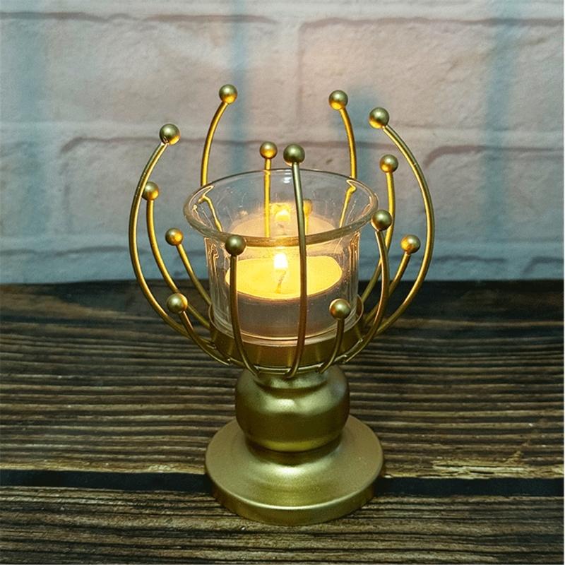 Wrought Iron Wedding Table Candlestick Decorations Home Candlelights Dinner Metal Candle Holder