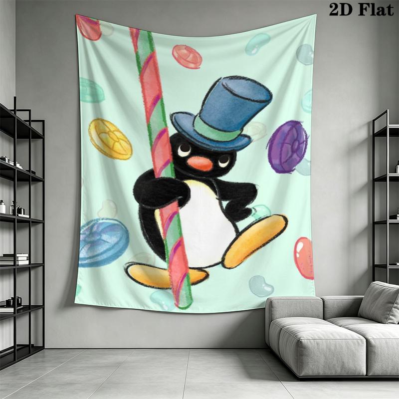 PINGU Wall Tapestry Aesthetic Wall Hanging Printed Fabric Blanket Decorative Tapestries for Bedroom Living Room Home Decor