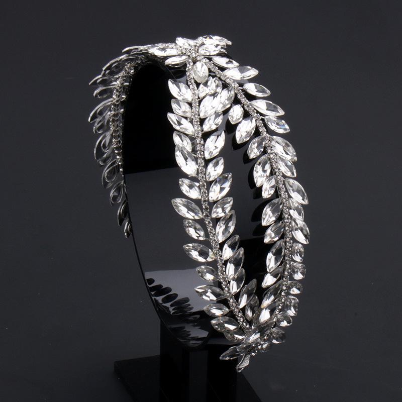 Handmade European-Style Glass Wedding Headband: Bridal Headdress Accessories