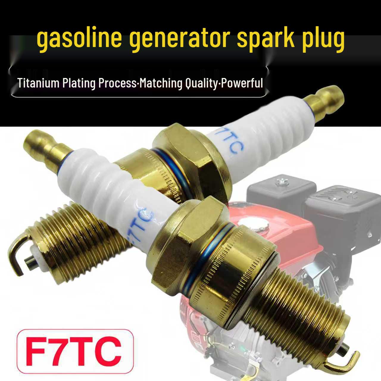 

Gold-Plated F7TC Spark Plug for Gasoline Generator & Go-Kart Four-Stroke Polishing Machine