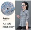 High-quality all-cotton plaid shirt for women, spring and autumn 2026 new fashion women's shirt, thin long-sleeved top
