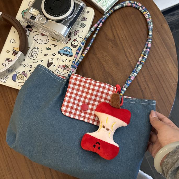 

2025 large capacity denim shoulder bag