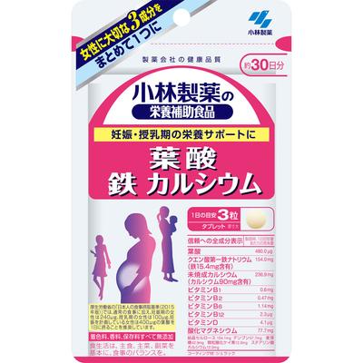 Kobayashi Pharmaceutical Nutritional Supplements Folic Acid Iron Calcium 90 Capsules Other (check Locks, Tongue Cleaners, Etc