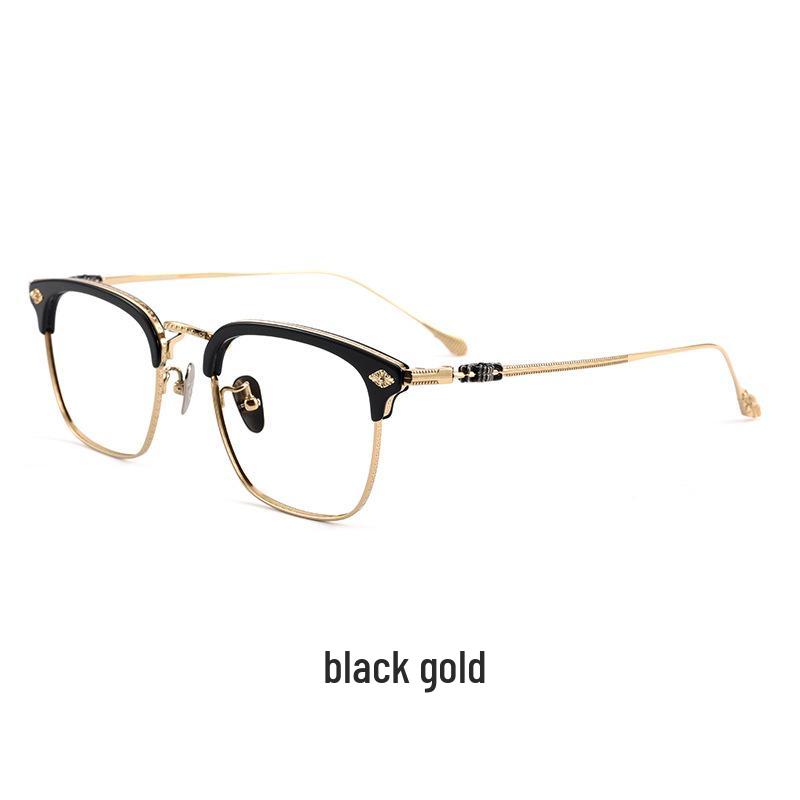 

Pure Titanium Retro Square Tortoiseshell Eyeglasses Frame for Myopia