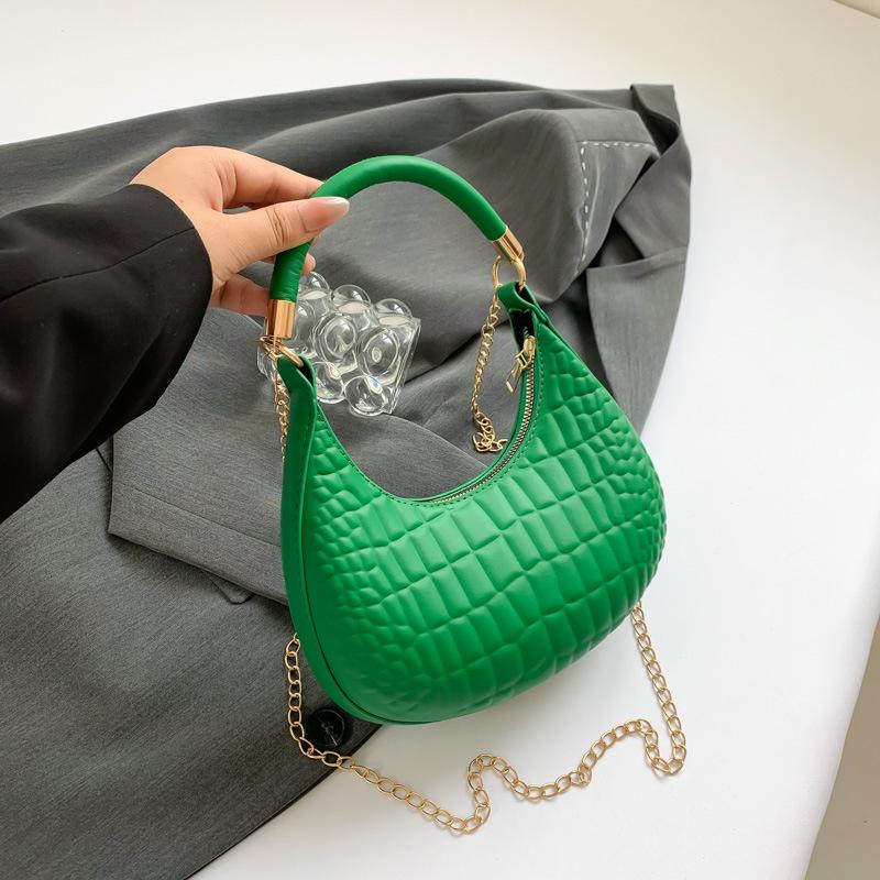 Einfarbige Temperament-Damentasche 2025 Trend Koreanische Version Sommer Neue Lässige Achseltasche Lässige Schulter-Sichelmondtasche