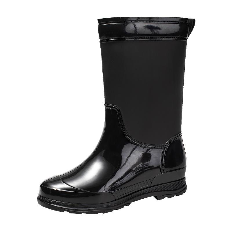 Rain shoes women's adult non-slip fashion outer wear new summer medium tube rubber shoes wear-resistant water shoes waterproof rain boots