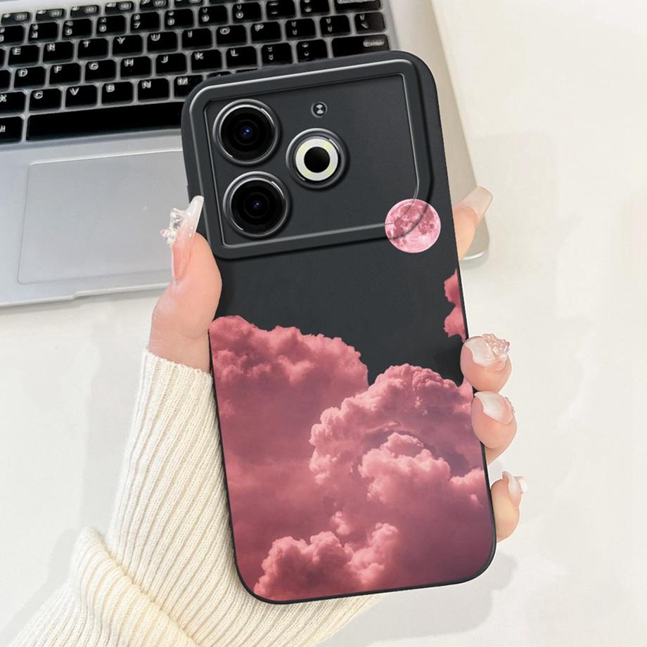 For Tecno Pova 6 Neo Pova6Neo Case Liquid Silicone Soft TPU Back Cover 2024 Fashion Phone Funda Gothic Black Night Bumper