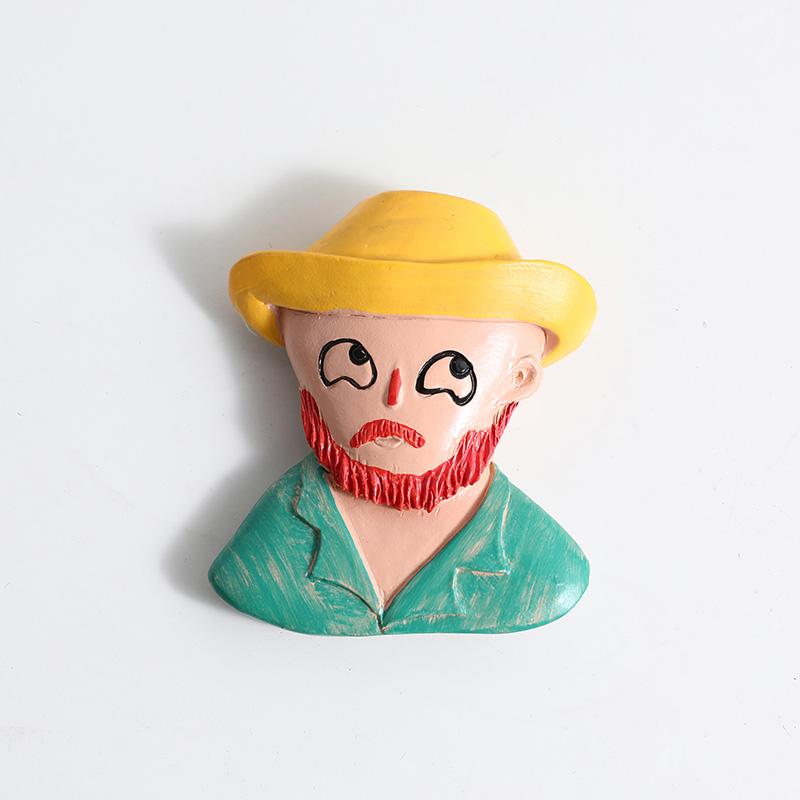 Refrigerator Paste Magnetic Decoration 3d Magnetic Fridge Magnet Cartoon Van Gogh Mona Lisa Spanish Girl World Tourism Souvenirs