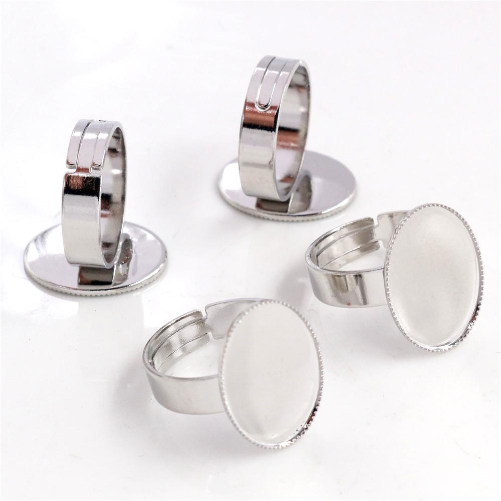 13x18mm 18x25mm 30x40mm Fashion Colors Plated Brass Oval Adjustable Ring Settings Blank,Fit 10x14-30x40mm Cabochons