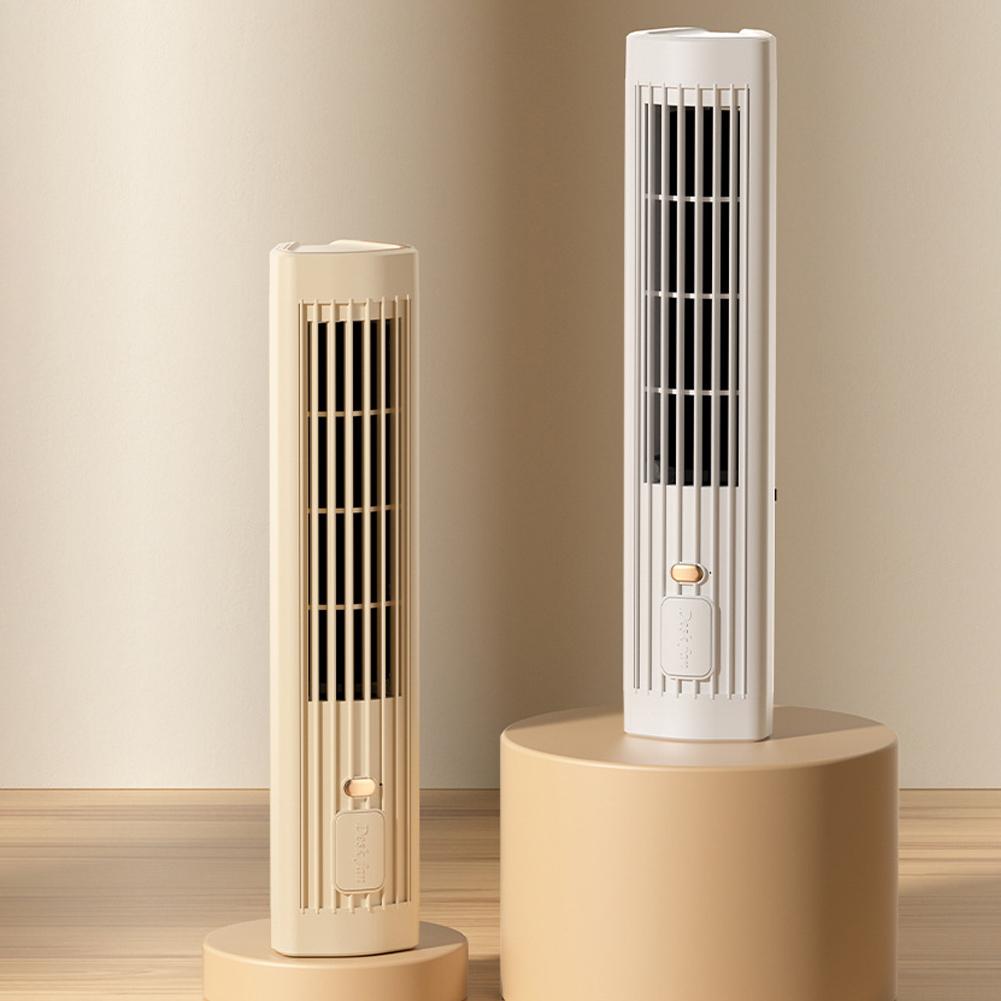 Tower Fan USB Charging Portable Air Conditioner 1200mAh Desktop Cooling Fan Wireless Desk Fan for Home Office