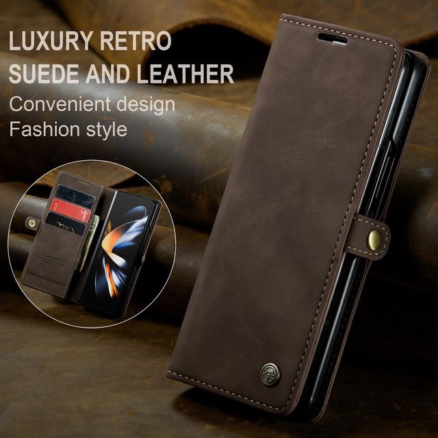 Full Coverage Card Holder Phone Bag Case For Samsung Galaxy Z Fold 4 Fold5 Fold4 Fold 5 5g Zfold4 Zfold5 Non -Slipp Matte Cases