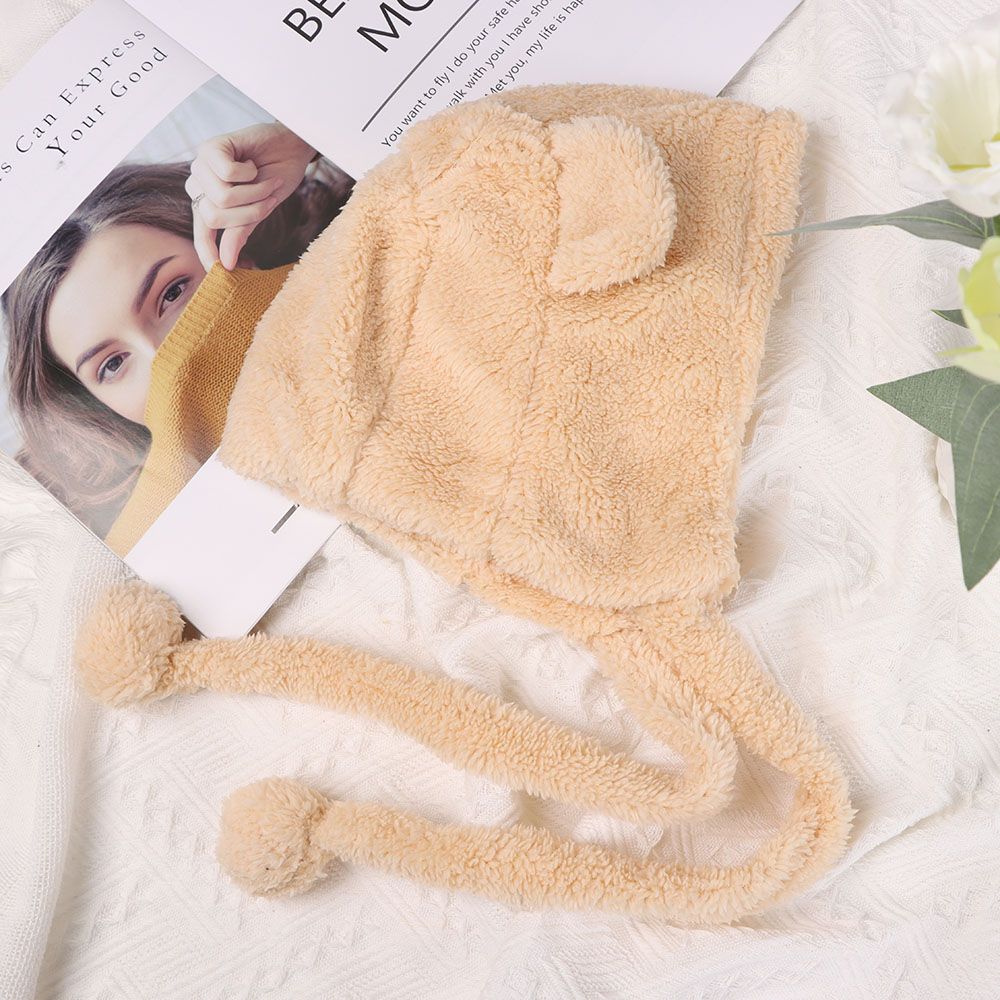 Warm Plush Windproof Winter Hats Beanies Caps Earflap Earmuff Bear Ear Hat