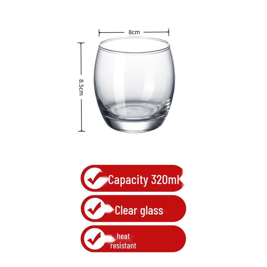 

Egg-Shaped Clear Glass Cup: Heat-Resistant, Minimalist Design, Perfect for Juice in Restaurants, Hotels, and Homes. 301-400ml