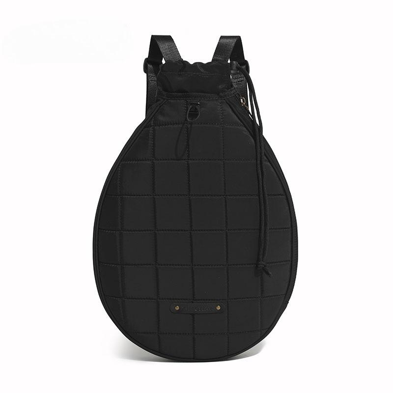 Lightweight Quilted Sports Racket Backpack Mini Tennis Fits 1 Racket for Pickleball & Badminton Outdoor Training чёрный